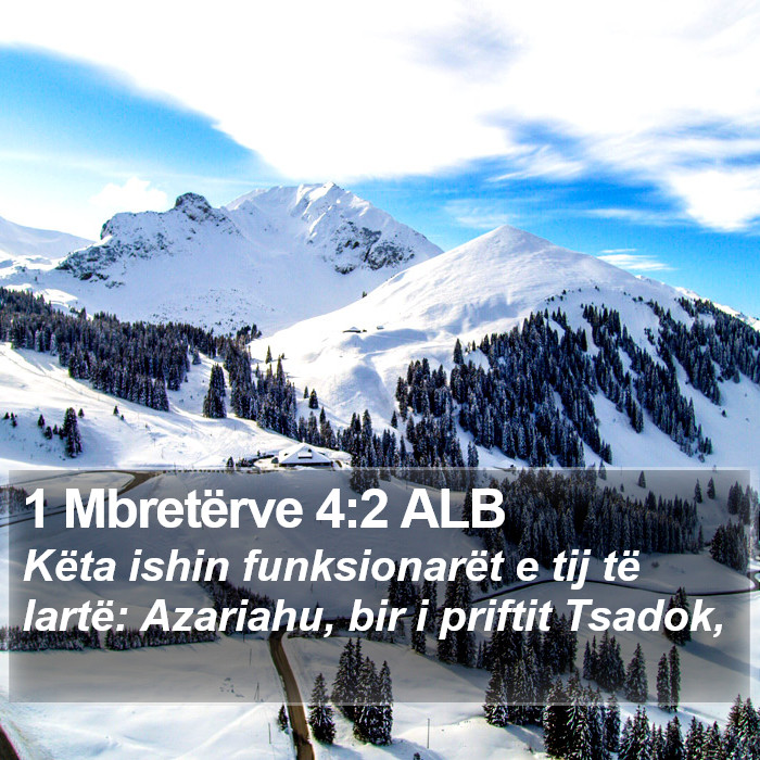 1 Mbretërve 4:2 ALB Bible Study