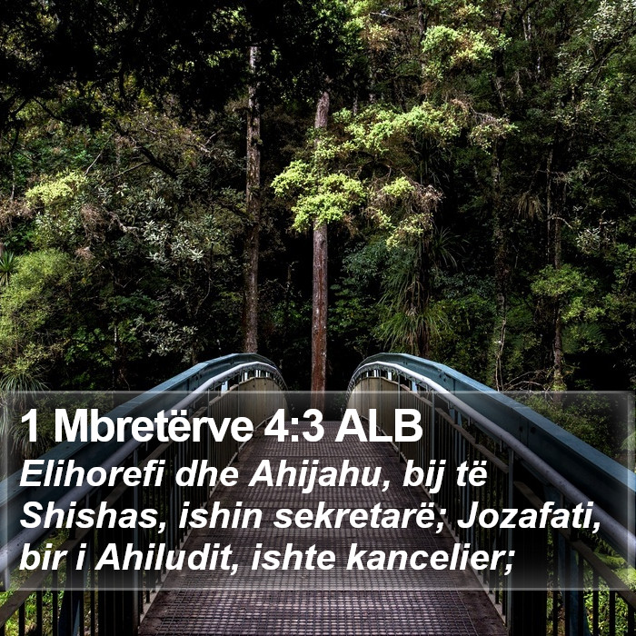 1 Mbretërve 4:3 ALB Bible Study