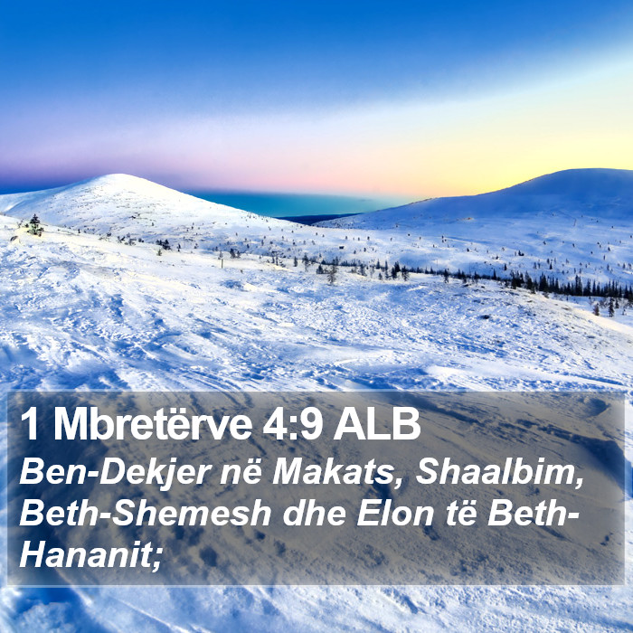 1 Mbretërve 4:9 ALB Bible Study