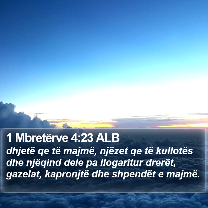 1 Mbretërve 4:23 ALB Bible Study