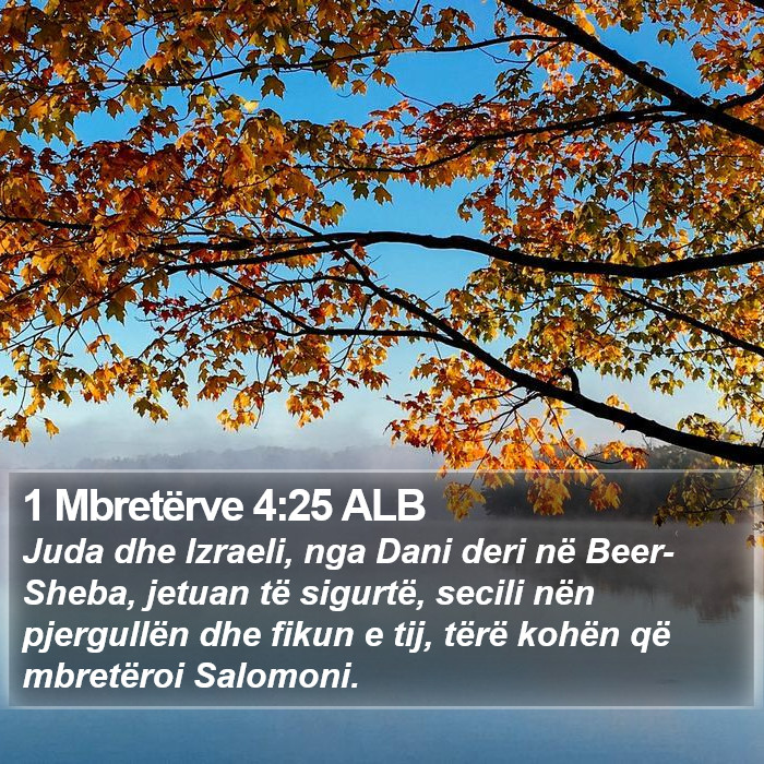 1 Mbretërve 4:25 ALB Bible Study