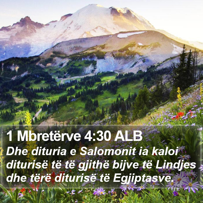 1 Mbretërve 4:30 ALB Bible Study