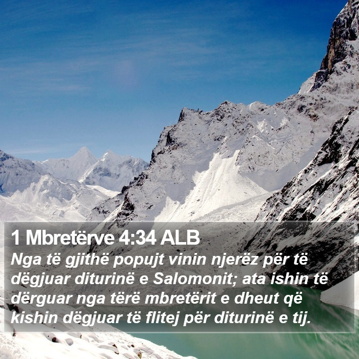 1 Mbretërve 4:34 ALB Bible Study