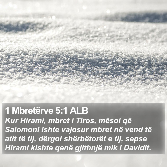 1 Mbretërve 5:1 ALB Bible Study