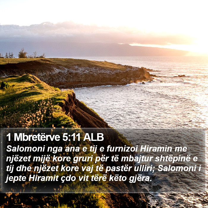 1 Mbretërve 5:11 ALB Bible Study