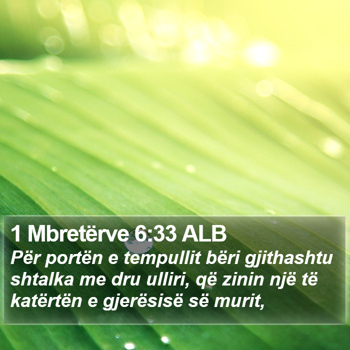 1 Mbretërve 6:33 ALB Bible Study