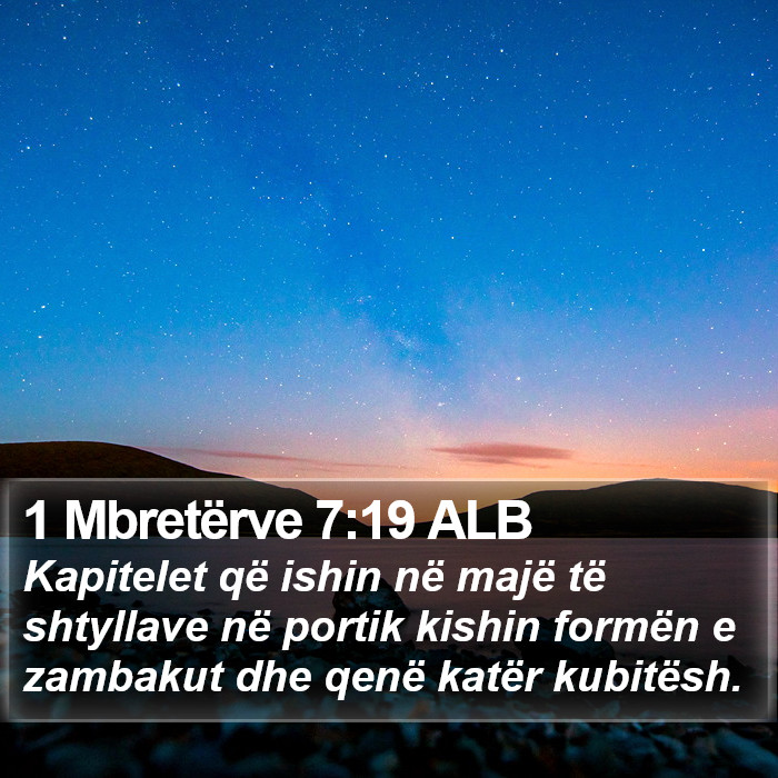 1 Mbretërve 7:19 ALB Bible Study