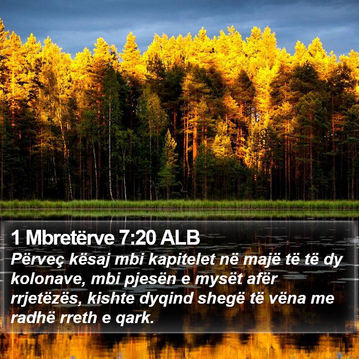 1 Mbretërve 7:20 ALB Bible Study