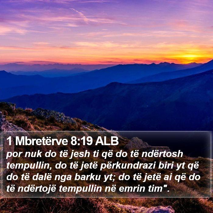 1 Mbretërve 8:19 ALB Bible Study
