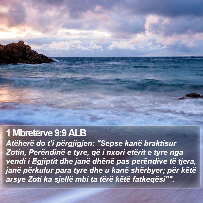 1 Mbretërve 9:9 ALB Bible Study