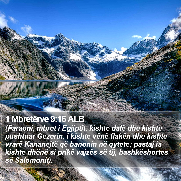 1 Mbretërve 9:16 ALB Bible Study