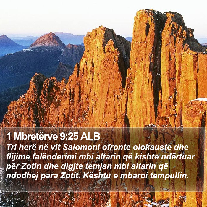 1 Mbretërve 9:25 ALB Bible Study