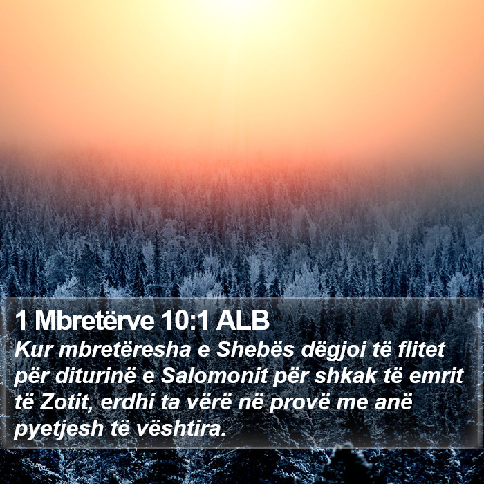 1 Mbretërve 10:1 ALB Bible Study