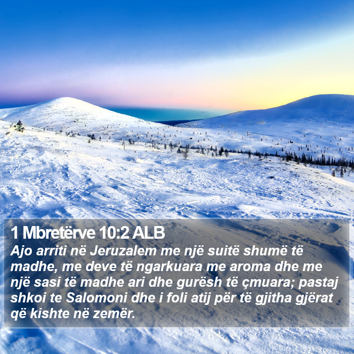 1 Mbretërve 10:2 ALB Bible Study