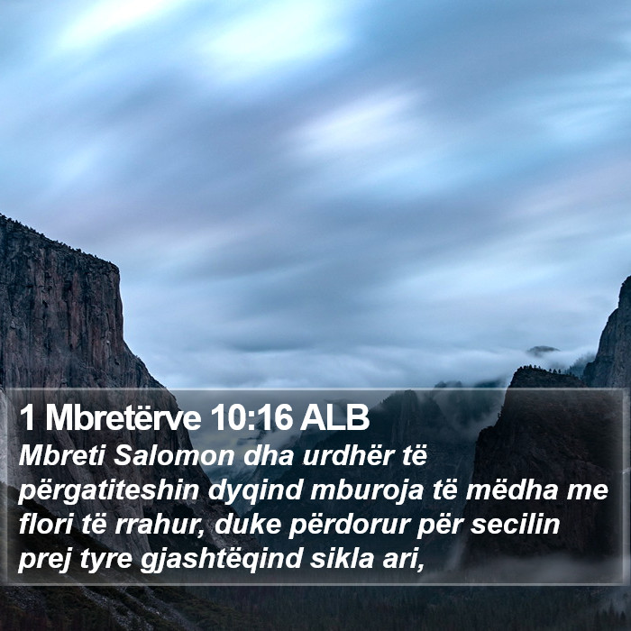 1 Mbretërve 10:16 ALB Bible Study