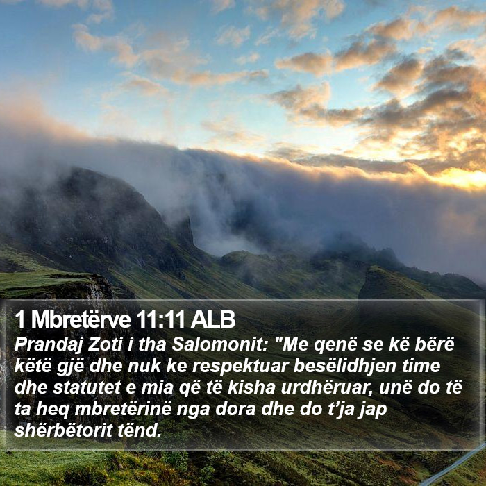 1 Mbretërve 11:11 ALB Bible Study