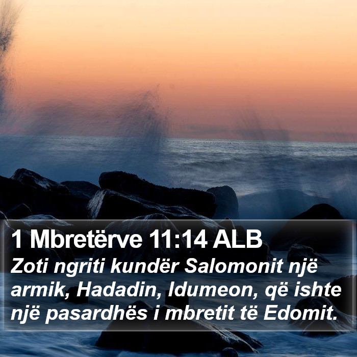 1 Mbretërve 11:14 ALB Bible Study