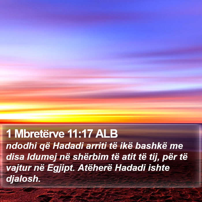 1 Mbretërve 11:17 ALB Bible Study