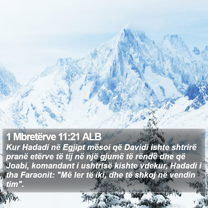 1 Mbretërve 11:21 ALB Bible Study