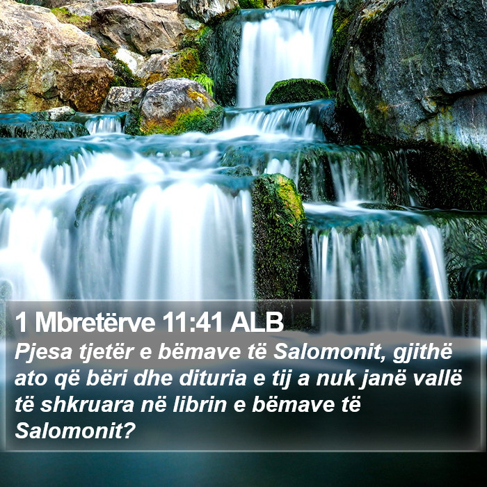 1 Mbretërve 11:41 ALB Bible Study