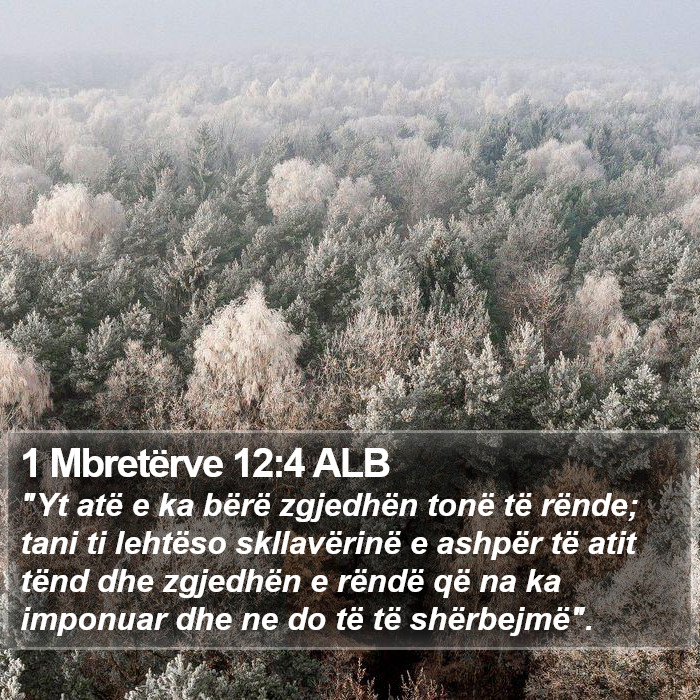 1 Mbretërve 12:4 ALB Bible Study