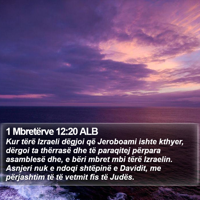 1 Mbretërve 12:20 ALB Bible Study