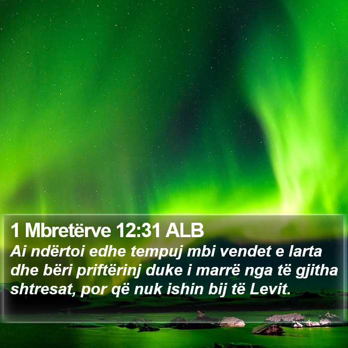 1 Mbretërve 12:31 ALB Bible Study