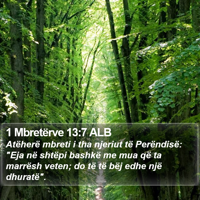 1 Mbretërve 13:7 ALB Bible Study