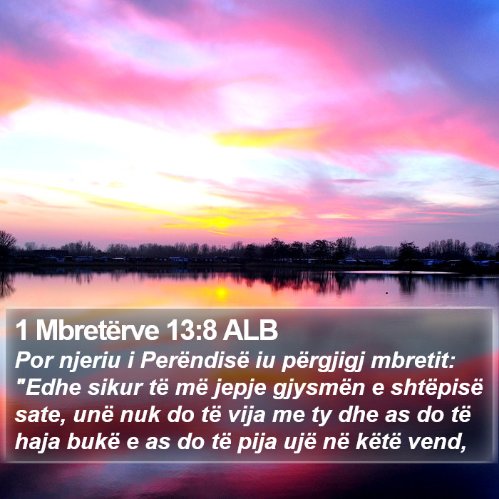 1 Mbretërve 13:8 ALB Bible Study