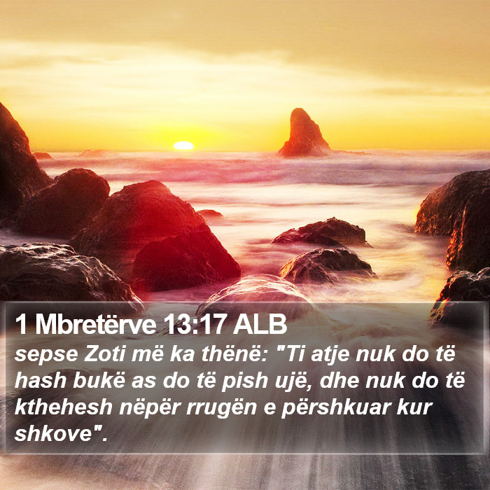 1 Mbretërve 13:17 ALB Bible Study