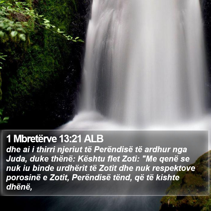 1 Mbretërve 13:21 ALB Bible Study