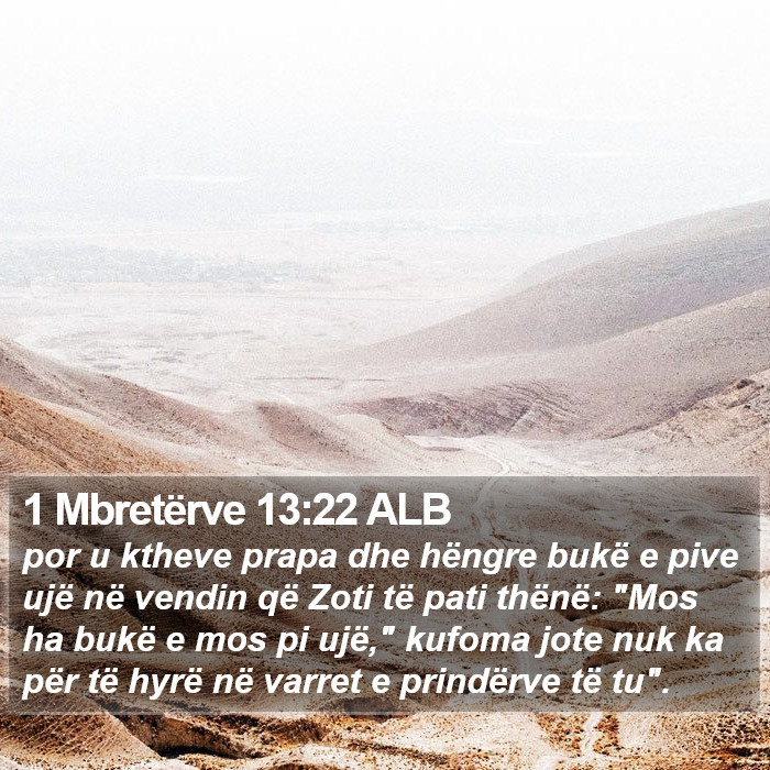 1 Mbretërve 13:22 ALB Bible Study