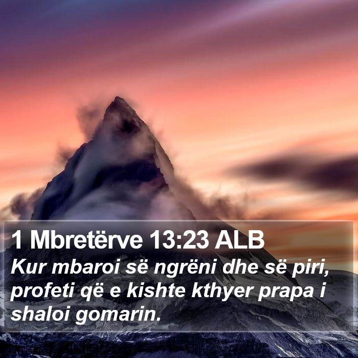 1 Mbretërve 13:23 ALB Bible Study