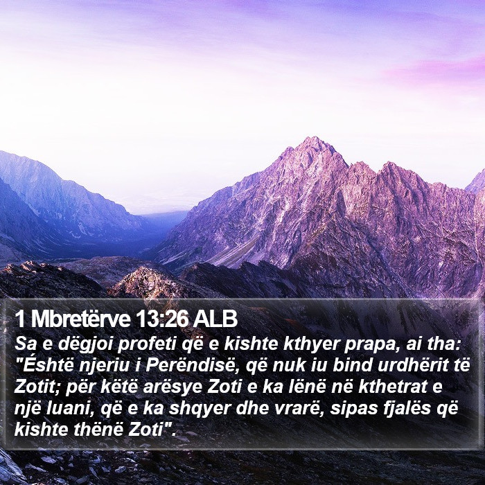 1 Mbretërve 13:26 ALB Bible Study