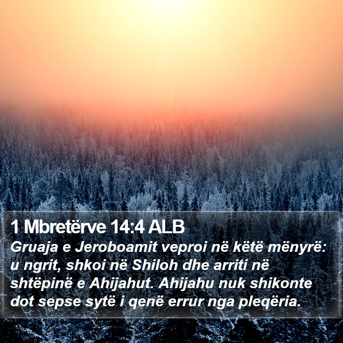 1 Mbretërve 14:4 ALB Bible Study