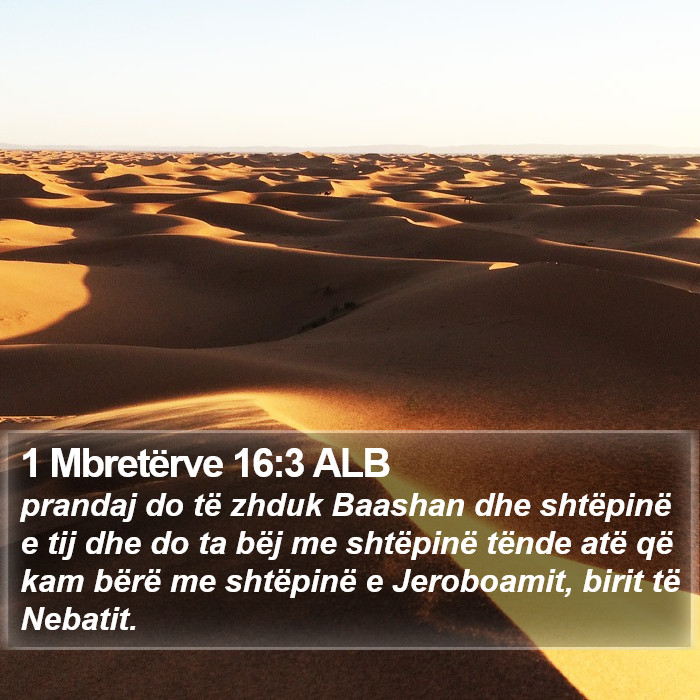 1 Mbretërve 16:3 ALB Bible Study