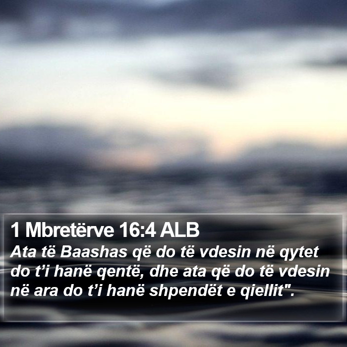 1 Mbretërve 16:4 ALB Bible Study