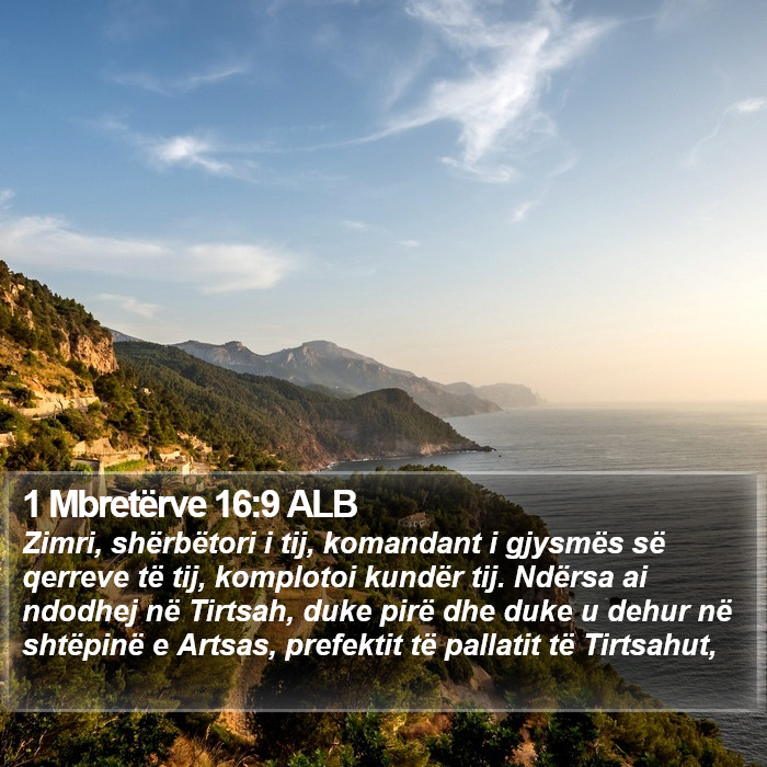 1 Mbretërve 16:9 ALB Bible Study