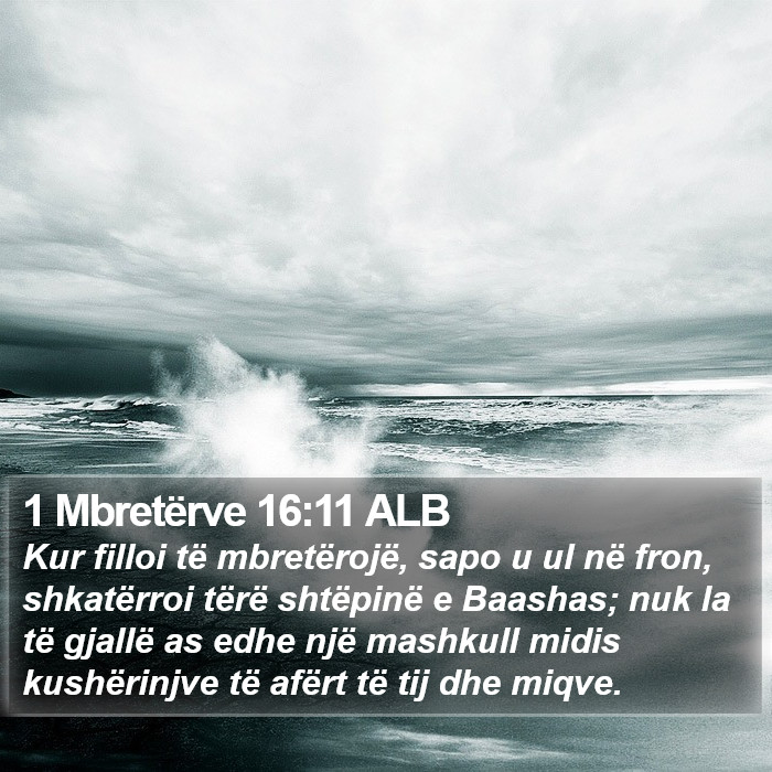 1 Mbretërve 16:11 ALB Bible Study