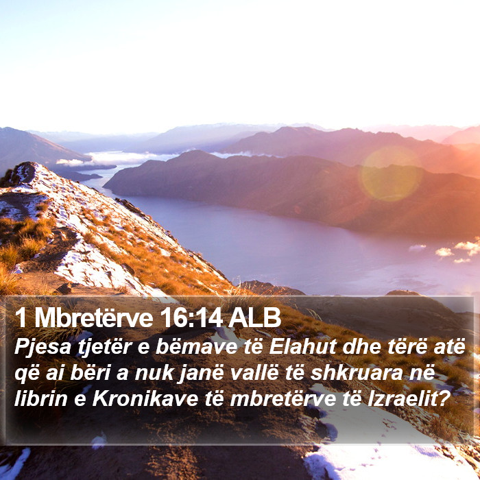 1 Mbretërve 16:14 ALB Bible Study