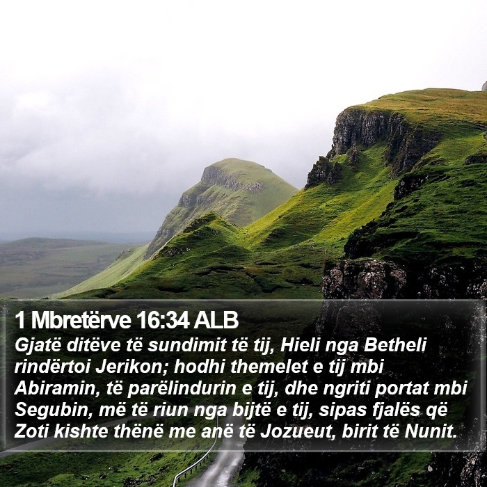 1 Mbretërve 16:34 ALB Bible Study