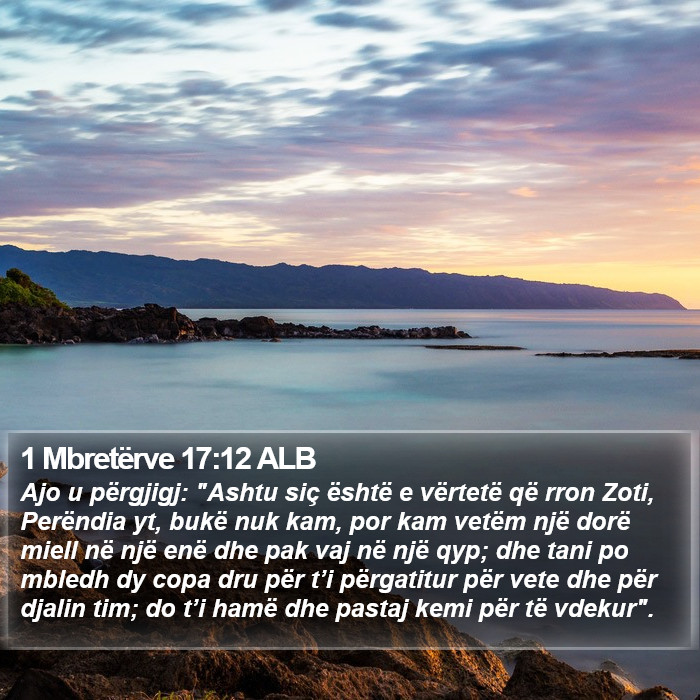 1 Mbretërve 17:12 ALB Bible Study