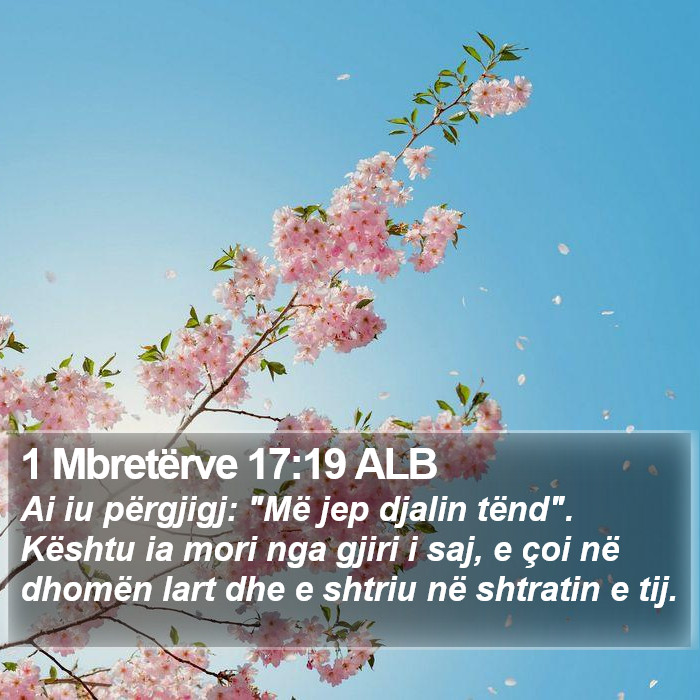 1 Mbretërve 17:19 ALB Bible Study