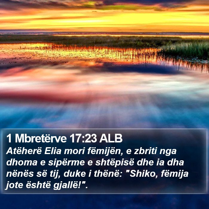 1 Mbretërve 17:23 ALB Bible Study