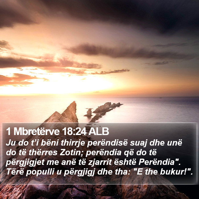 1 Mbretërve 18:24 ALB Bible Study