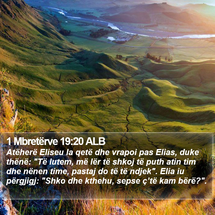 1 Mbretërve 19:20 ALB Bible Study