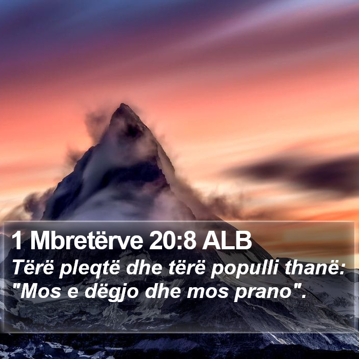 1 Mbretërve 20:8 ALB Bible Study