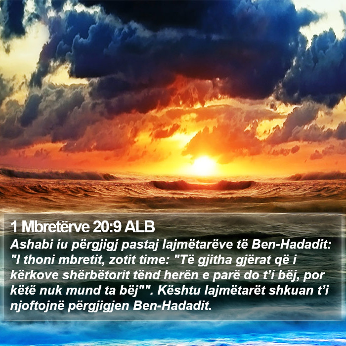 1 Mbretërve 20:9 ALB Bible Study