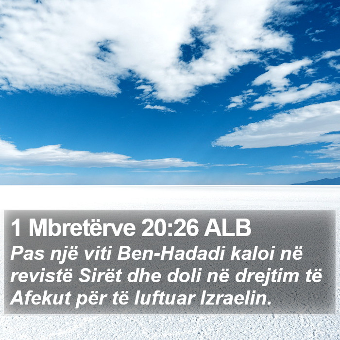 1 Mbretërve 20:26 ALB Bible Study