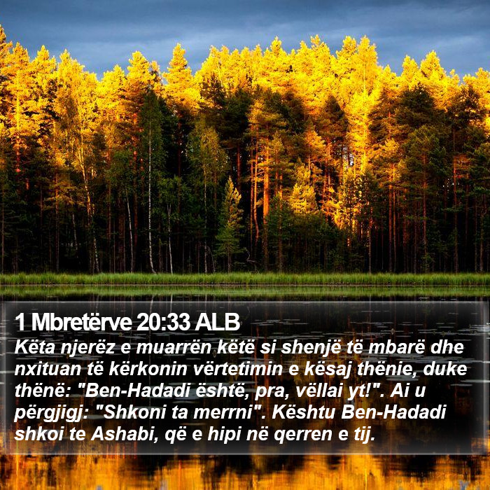 1 Mbretërve 20:33 ALB Bible Study